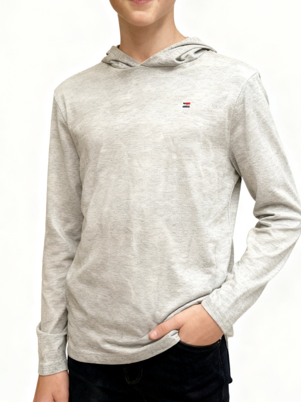 Tommy Hilfiger Heather Gray Hooded shirt